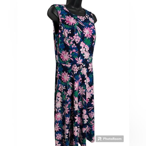 Charter Club Long Modest Fit Flare Sleeveless‎ Floral Midi Dress Women’s Size 6 - Picture 2 of 5